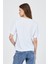 Beyaz Bisiklet Yaka %100 Pamuk Relaxed Fit Tişört 2142M 5