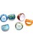 6 x Lampwork Cam Bant Halkaları 17-19MM Çok Renkli Sıcak (Yurt Dışından) 2