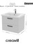 D20 65 cm Iki Çelmeceli Lavabo Dolabı Beyaz Melamin Kapak (Demonte) 1