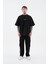 0 Yaka Rug Pattern Flock Prınted Tee Erkek Oversize T-Shirt 3
