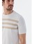 Beyaz Slim Fit Bisiklet Yaka Desenli Triko T-Shirt 3