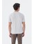Beyaz Slim Fit Bisiklet Yaka Desenli Triko T-Shirt 4