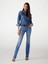 Kadın Mavi Sexy Straight Jean Pantolon 1