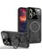 Xiaomi Redmi Note 13 Pro Plus ile Uyumlu Kılıf Joy Joy Stand Olabilen Lens Korumalı 360° Derece Dönen Halak Yüzük Aparatlı Kapak Siyah 1