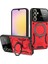 Samsung Galaxy A56 ile Uyumlu Kılıf Joy Joy Stand Olabilen Lens Korumalı 360° Derece Dönen Halak Yüzük Aparatlı Kapak Kırmızı 1