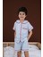 Sunday Kırmızı Biyeli Mavi Unisex Çocuk Şort Pijama Altı 1