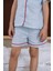 Sunday Kırmızı Biyeli Mavi Unisex Çocuk Şort Pijama Altı 2