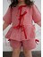Check Kırmızı Ekoseli ve Fiyonklu Kız Çocuk Şort Pijama Altı 1