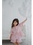 Frill Pembe Çizgili Paçaları Fırfırlı Kız Çocuk Şort Pijama Altı 3