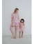 Frill Pembe Çizgili Paçaları Fırfırlı Kız Çocuk Şort Pijama Altı 4