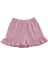 Frill Pembe Çizgili Paçaları Fırfırlı Kız Çocuk Şort Pijama Altı 5