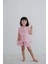 Bows In Pink Pembe Çizgili Balon Kollu Fiyonklu ve Nakışlı Kız Çocuk Pijama Üstü 2