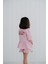 Bows In Pink Pembe Çizgili Balon Kollu Fiyonklu ve Nakışlı Kız Çocuk Pijama Üstü 3