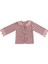 Scallop Pembe Lila Çizgili Dilimli Bebe Yakalı Gömlek Kız Çocuk Pijama Üstü 5