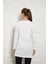 Kadın Beyaz Renkli Uzun Kol Pamuklu Bisiklet Yaka Penye Tunik-Içlik 2022-SLM37 3