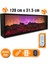 Dekoratif Elektrikli Yapay Şömine - 120 x 31.5 x 16 cm - Farklı Renk Modları,kumandalı, Bluetooth Ses 1