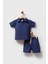 Erkek Çocuk Waffle Kumaş Şortlu Takım M00732 Lacivert 1