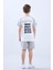 Penye Süprem Baskılı Yazlık Şortlu Takım M00734 Açık Gri 2