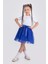 Gökkuşağı Tütülü Kız Çocuk Parti Etek M00727 Saks Mavi 1