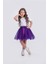 Gökkuşağı Tütülü Kız Çocuk Parti Etek M00727 Mor 1