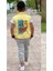 Erkek Çocuk Kaplan Detaylı T-Shirt Sırt Baskılı Kolsuz Sarı Jean Ceket Kargo Cepli Alt Üst Takım 5