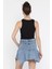 Volanlı Jean Kot Etek P-00016140 4