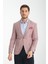 Galdino Erkek Bordo Kendinden Desenli Slim Fit Mono Yaka Blazer Ceket 1
