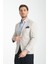 Galdino Erkek Gri Kendinden Desenli Slim Fit Mono Yaka Blazer Ceket 3