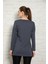 Kadın Füme Renkli Uzun Kol Pamuklu Bisiklet Yaka Penye Tunik-Içlik SLM30 2