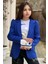 Kız Çocuk Baskılı T-Shirt Bol Kesim Yıldız Detaylı Jean Pantolon Mavi Blazer Ceket Alt Üst Takım 3