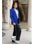 Kız Çocuk Baskılı T-Shirt Bol Kesim Yıldız Detaylı Jean Pantolon Mavi Blazer Ceket Alt Üst Takım 4
