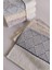 Geometrik Desenli Zemini Renkli Bambu El Havlusu - 50x90 cm - İndigo 5