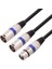 Pin Xlr Dişi - Çift Xlr Erkek Y Ayırıcı Kablo Xlr Ayırıcı Kablo Mikrofon Ayırıcı Kablosu Ses Adaptörü 50CM A (Yurt Dışından) 1