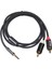 Rexlıs 3.5mm - 2rca Y Ayırıcı Stereo Ses Kablosu Çift Yönlü 2 Rca - 3.5mm Aux Erkek Tipi Çift Korumalı Uçlar Metal Kabuk-Siyah 1m (Yurt Dışından) 1
