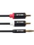 Rexlıs 3.5mm - 2rca Y Ayırıcı Stereo Ses Kablosu Çift Yönlü 2 Rca - 3.5mm Aux Erkek Tipi Çift Korumalı Uçlar Metal Kabuk-Siyah 1m (Yurt Dışından) 3