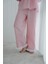 Ruffles Pembe Çizgil Paçaları Beyaz Fırfırlı Pantolon Pijama Altı 2