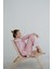 Ruffles Pembe Çizgil Paçaları Beyaz Fırfırlı Pantolon Pijama Altı 3