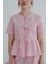 Bows In Pink Pembe Çizgili Balon Kollu Fiyonklu ve Nakışlı Pijama Üstü 2