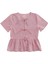 Bows In Pink Pembe Çizgili Balon Kollu Fiyonklu ve Nakışlı Pijama Üstü 5