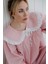 Ruffles Pembe Çizgili Beyaz Fırfır ve Kurdeleli Bebe Yaka Detaylı Pijama Üstü 2