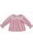 Ruffles Pembe Çizgili Beyaz Fırfır ve Kurdeleli Bebe Yaka Detaylı Pijama Üstü 5