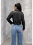 Kemerli Oversize Crop Deri Ceket 5