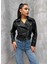 Kemerli Oversize Crop Deri Ceket 2