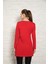 Kadın Kırmızı Renkli Uzun Kol Pamuklu Bisiklet Yaka Penye Tunik-Içlik SLM29 3