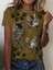 Kadın Kısa Kollu Kedi ve Pati Baskılı Süprem T-Shirt 1