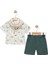 Erkek Bebek City Baskılı Gömlekli Şortlu Takım 2