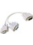 Yeni 1 Pc - 2 VGA Svga Monitör Erkek - 2 Çift Dişi Y Adaptör Splitter Kablosu 15 Pin (Yurt Dışından) 3