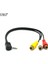 Yüksek Hızlı 90 Derece 3.5 mm Erkek Jack 3 Rca Dişi Fiş Adaptörü Ses Dönüştürücü Video Av Kablo Tel Kablosu 25 cm (Yurt Dışından) 5