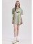 Coool Snoopy Oversize Fit Penye Mini Kısa Kollu %100 Pamuk Elbise Green 2
