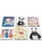 24'lü Takım Kare Baykuş Panda Flamingo Unicorn Kediler Illüstrasyon Bardak Altlıkları(10 X10 Cm) 3